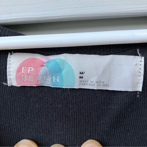 Free People Beach Cotton Linen Long Sleeve Swing Top Medium - Picture 3 of 5